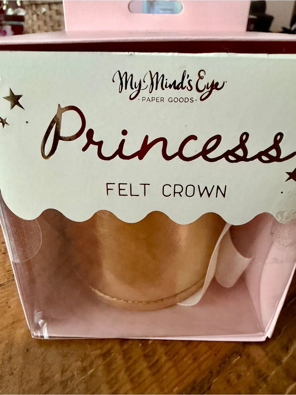 My Mind's Eye Princess Felt Crown - Gold and pink